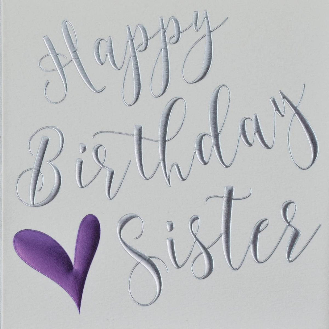 Purple Heart Sister Birthday Card - House of Cards