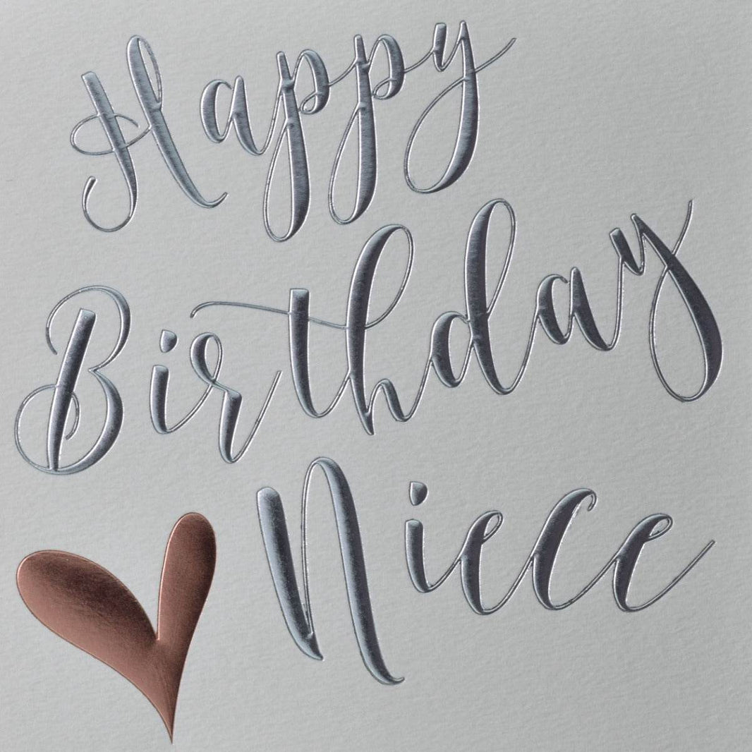 Rose Gold Heart Niece Birthday Card - House of Cards