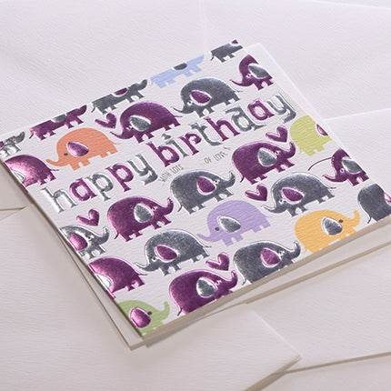 Elephants Birthday Card - House of Cards