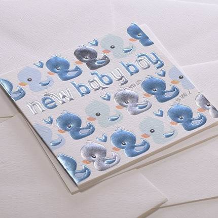 Ducks New Baby Boy Card - House of Cards