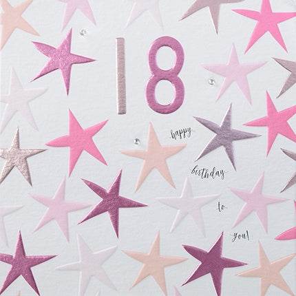 Pink 18th Birthday Card - House of Cards