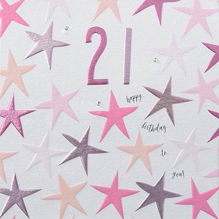 Pink 21st Birthday Card - House of Cards