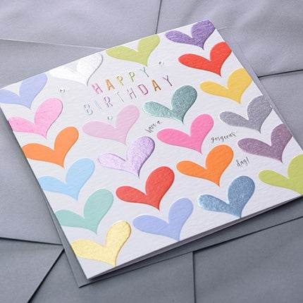 Hearts Birthday Card - House of Cards