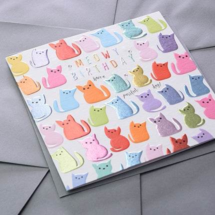 Cats Birthday Card - House of Cards