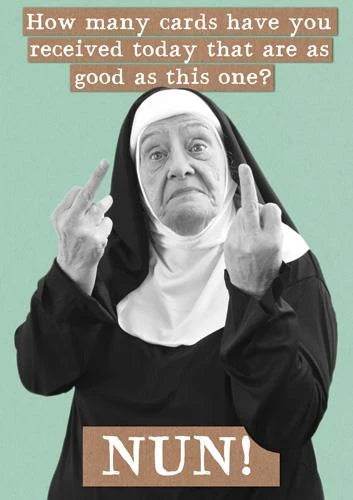 Nun Birthday Card - House of Cards