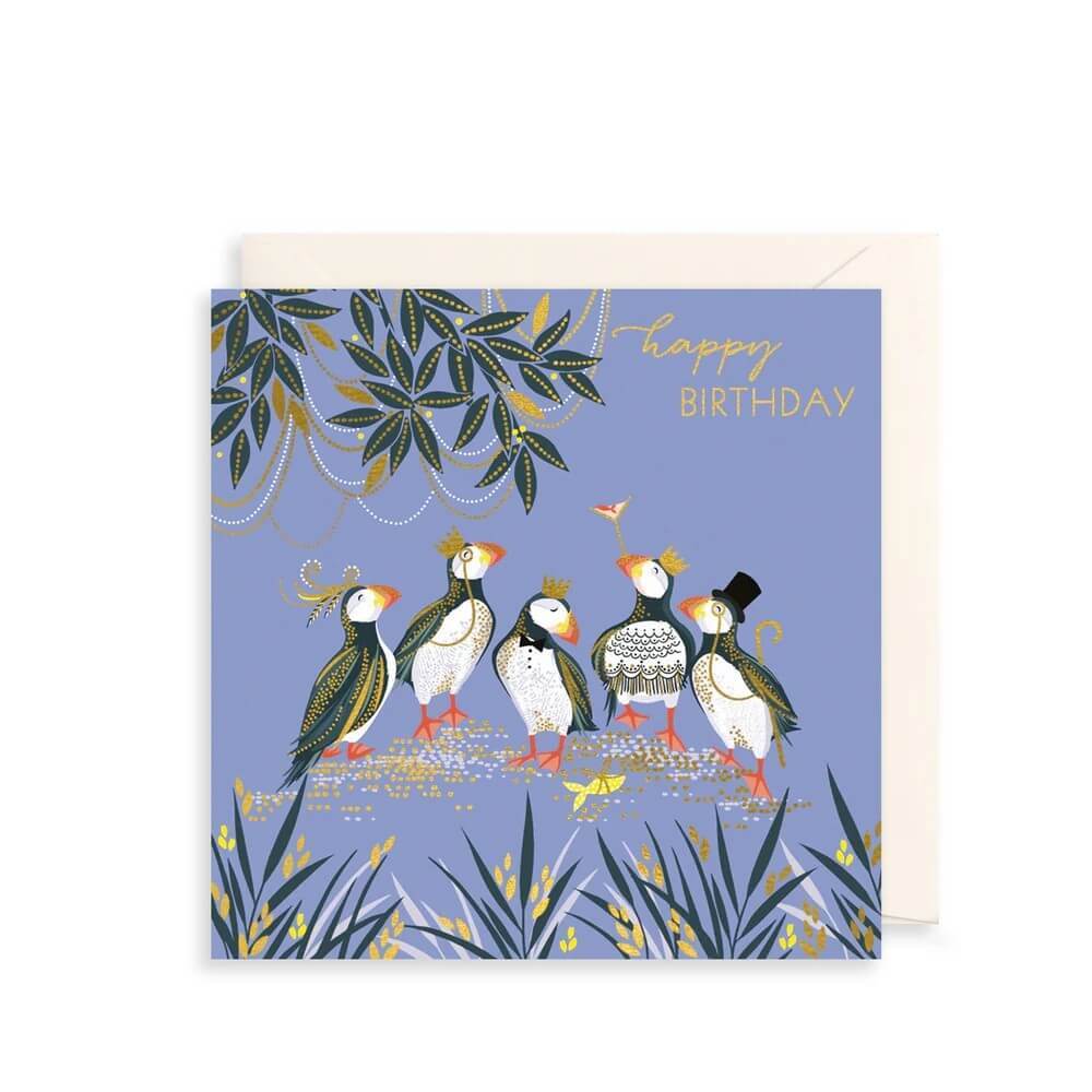 Puffins Birthday Card - House of Cards