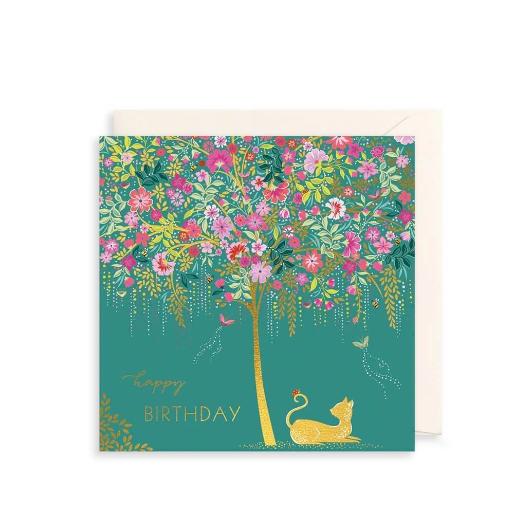 Tree Cat Birthday Card