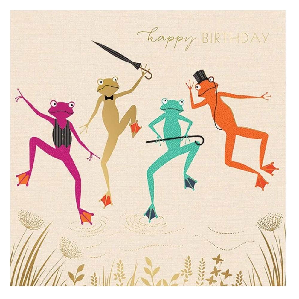 Sara Miller Dancing Frogs Birthday Card - House of Cards