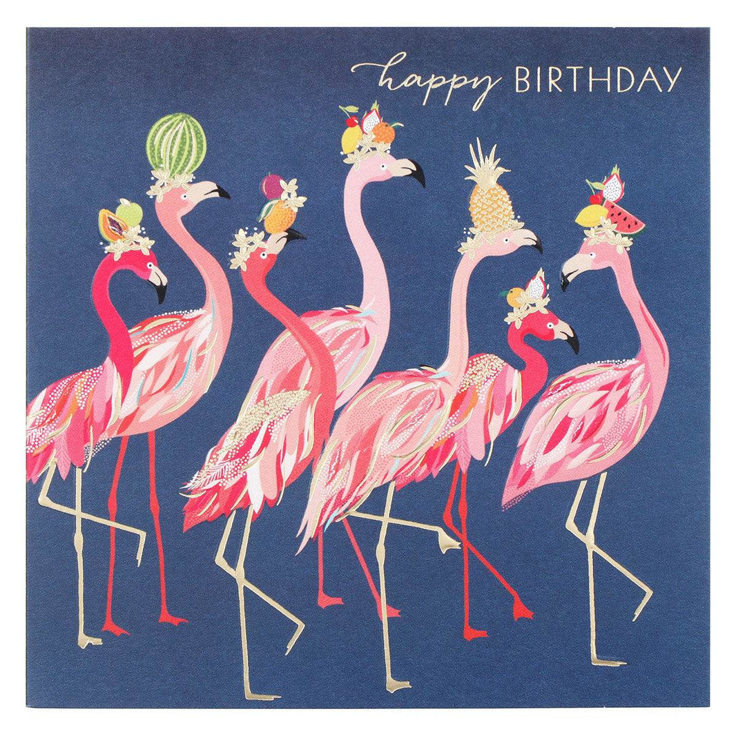 Sara Miller Flamingos Birthday Card - House of Cards