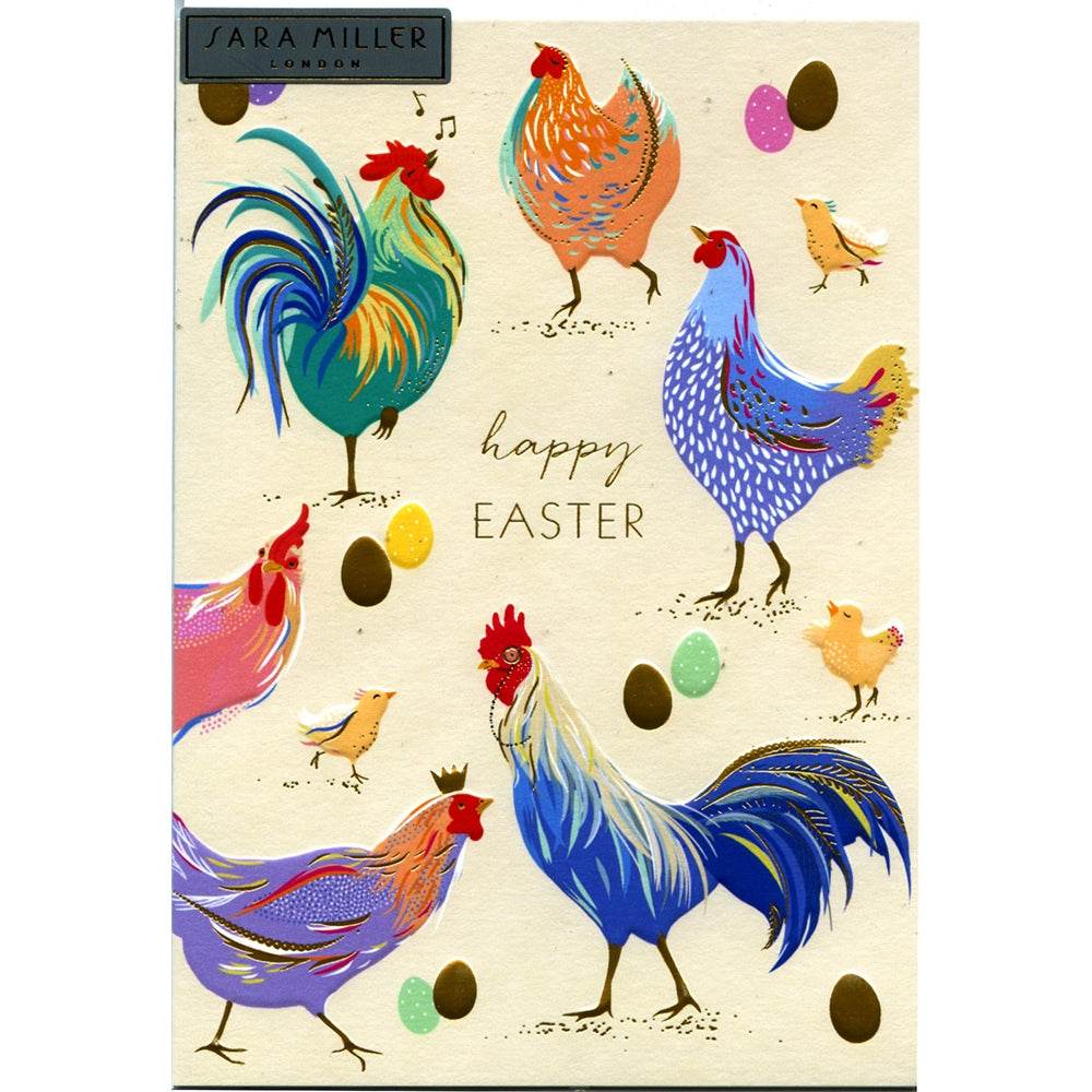 Sara Miller Chickens and Chicks Easter Card - House of Cards