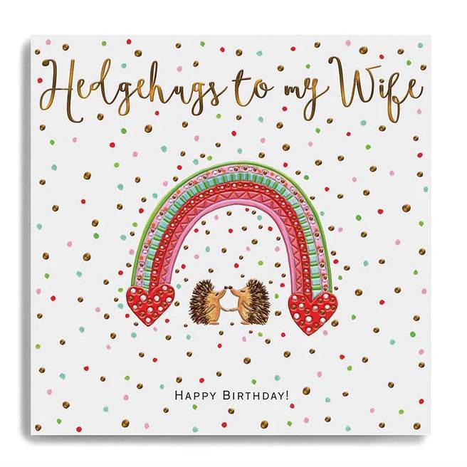 Hedgehugs To My Wife Birthday Card - House of Cards
