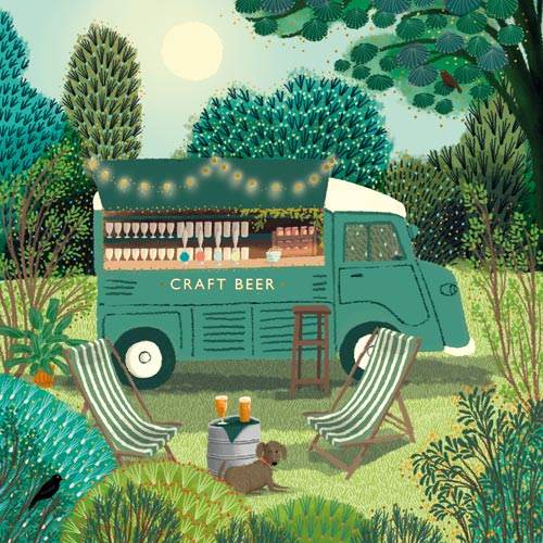 Craft Beer Cart Greeting Card - House of Cards