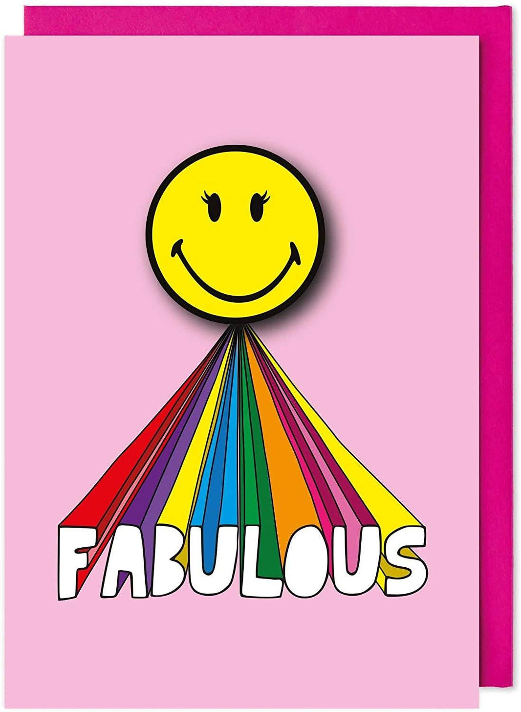 Smiley Face Fabulous Rainbow Birthday Card - House of Cards