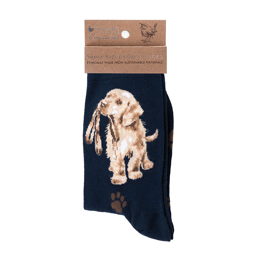 Hopeful Dog Navy Bamboo Socks