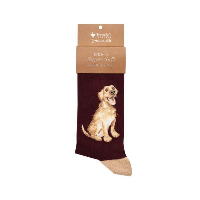 Labrador Burgundy Mens Bamboo Socks - House of Cards