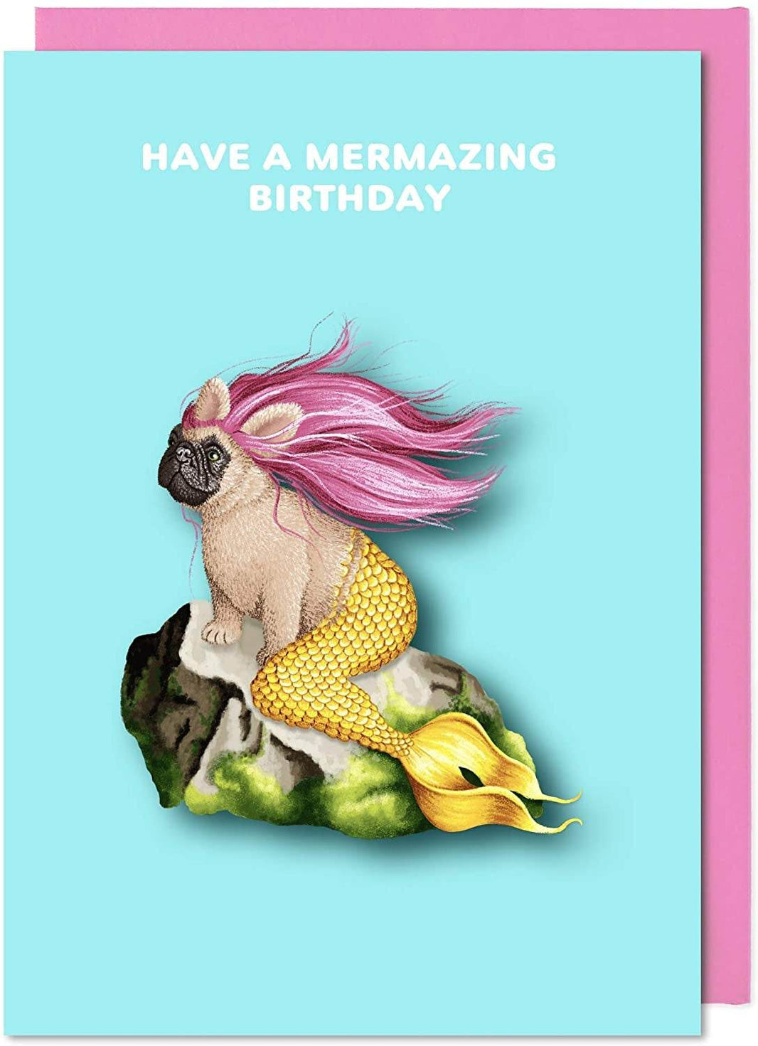 Frenchie Mermazing Birthday Card - House of Cards