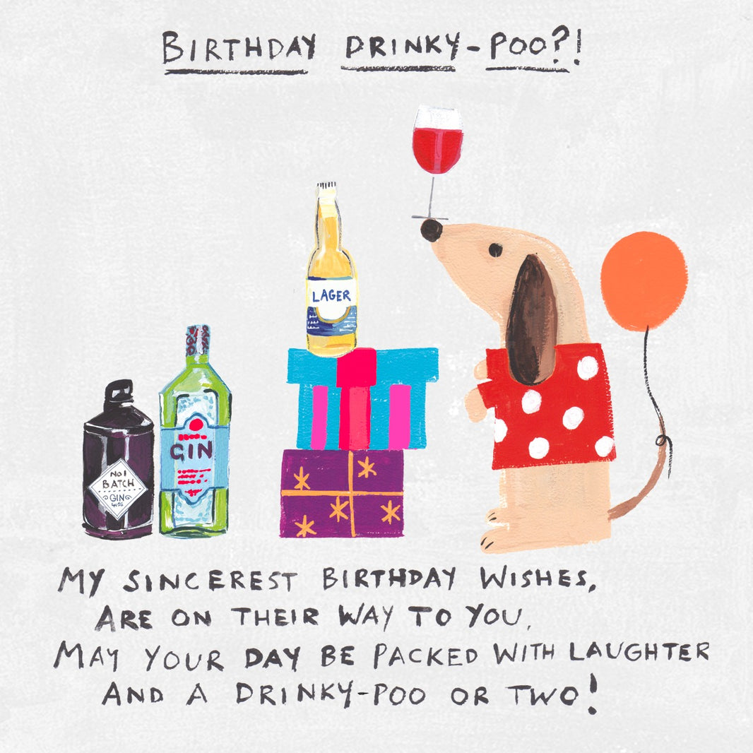 Drinky Poo Birthday Card