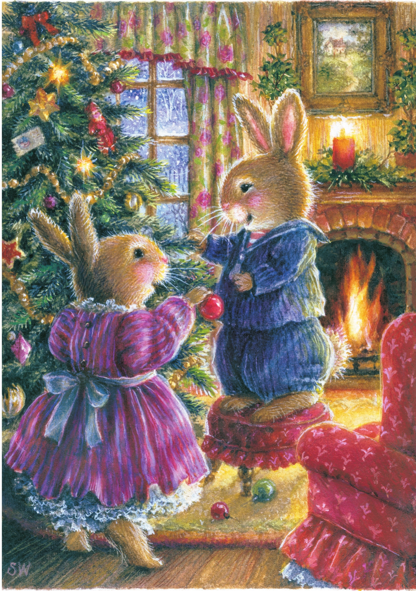 Decorating The Tree Christmas Card