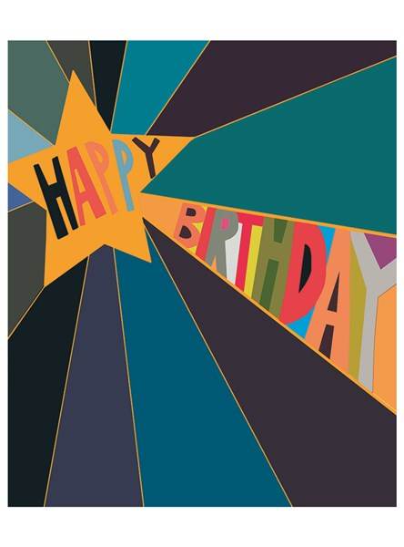 Hunky Dory Gold Star Birthday Card - House of Cards