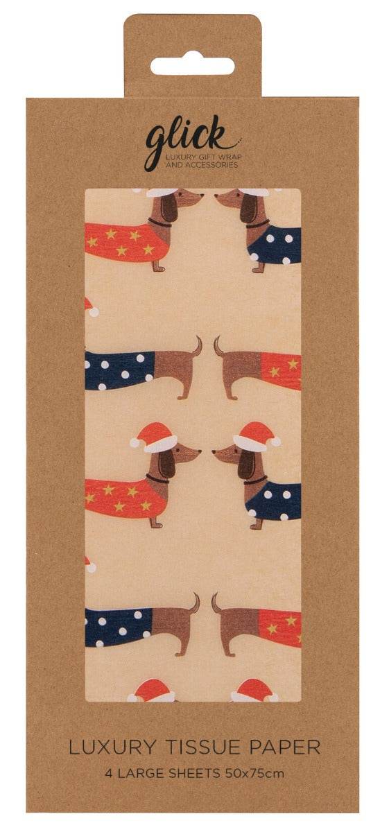 Dachshund Xmas Tissue Paper - House of Cards
