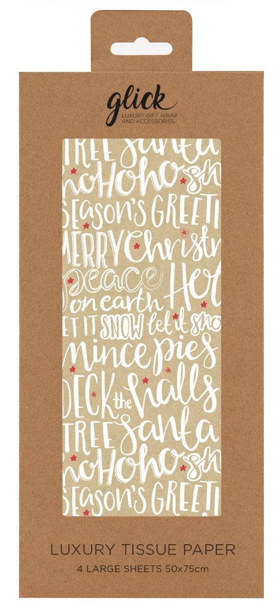 Luxury Festive Greetings Christmas Tissue Paper - House of Cards