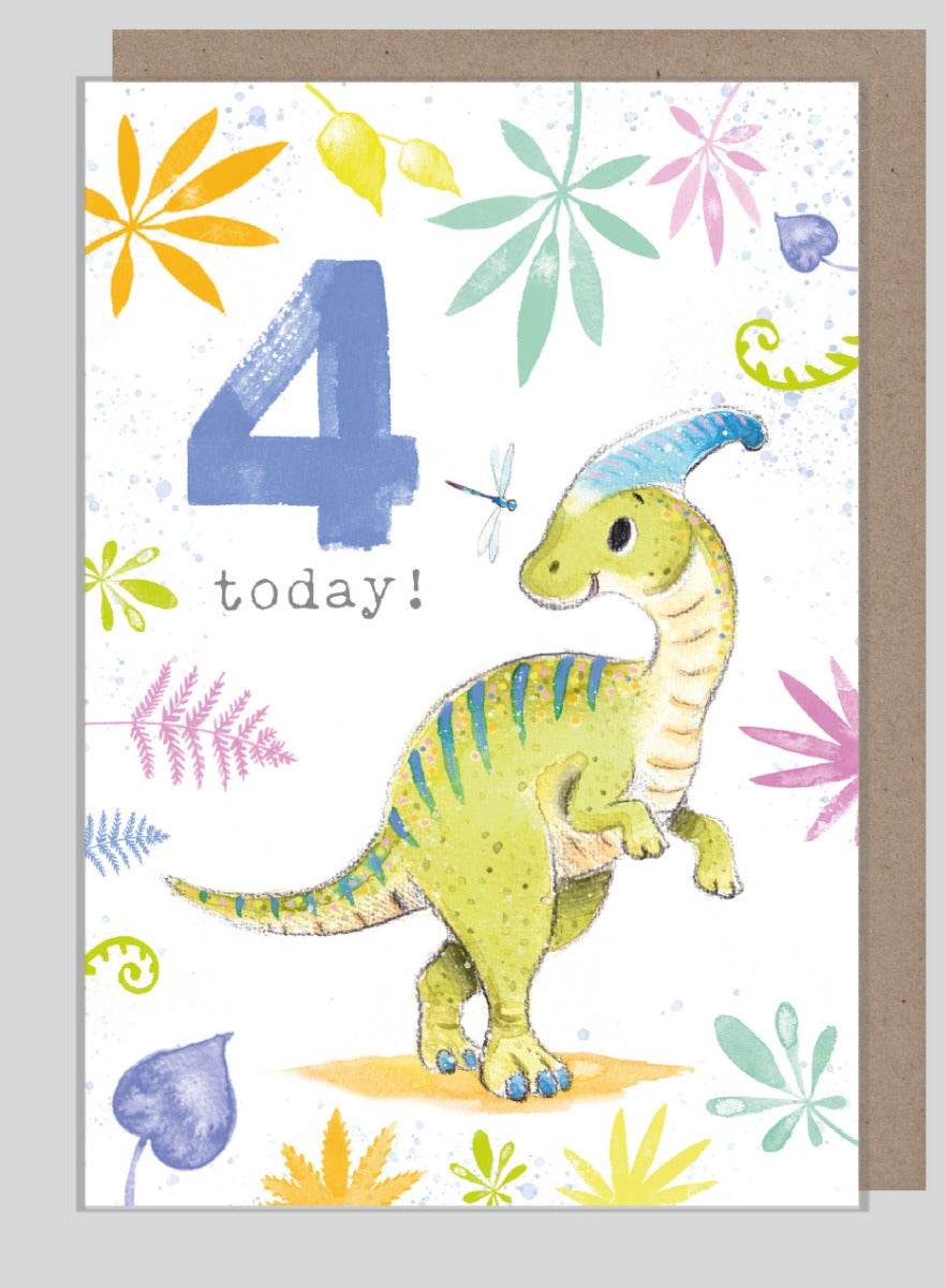 Roarsome Age 4 Birthday Card - House of Cards