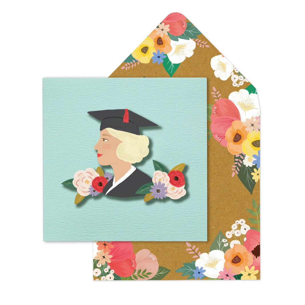 Floral Girl Graduation Card