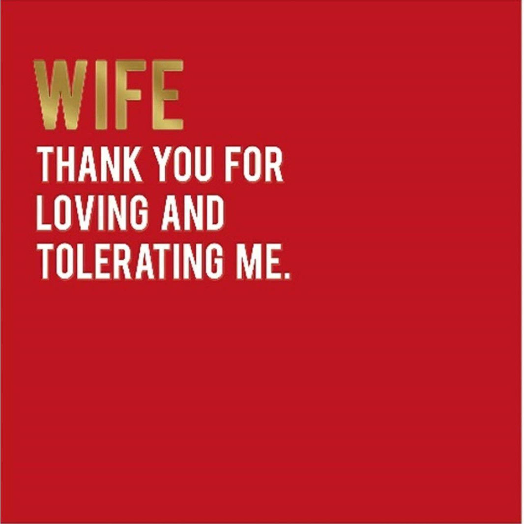 Wife Tolerating Me Valentine Card - House of Cards