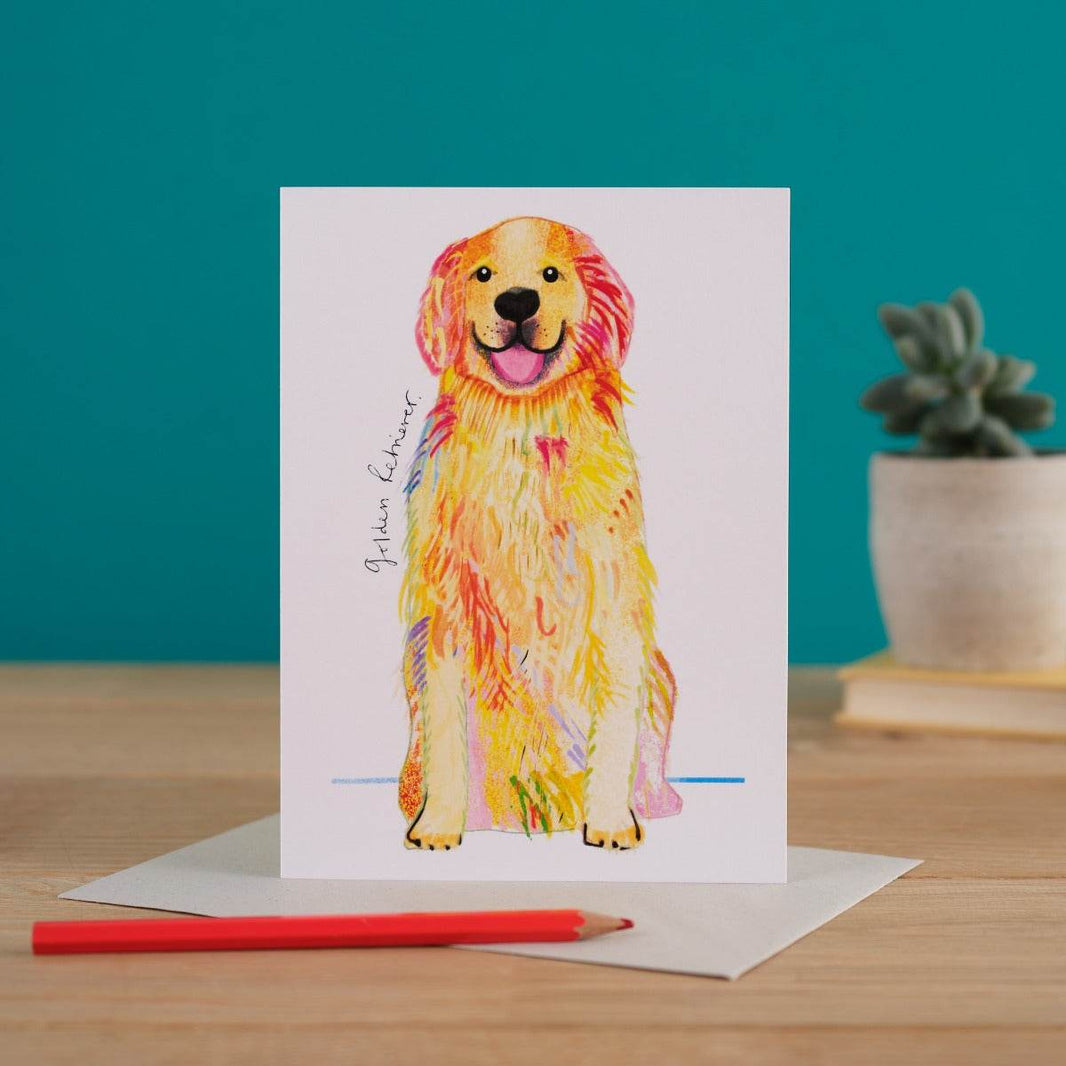 Golden Retriever Card - House of Cards