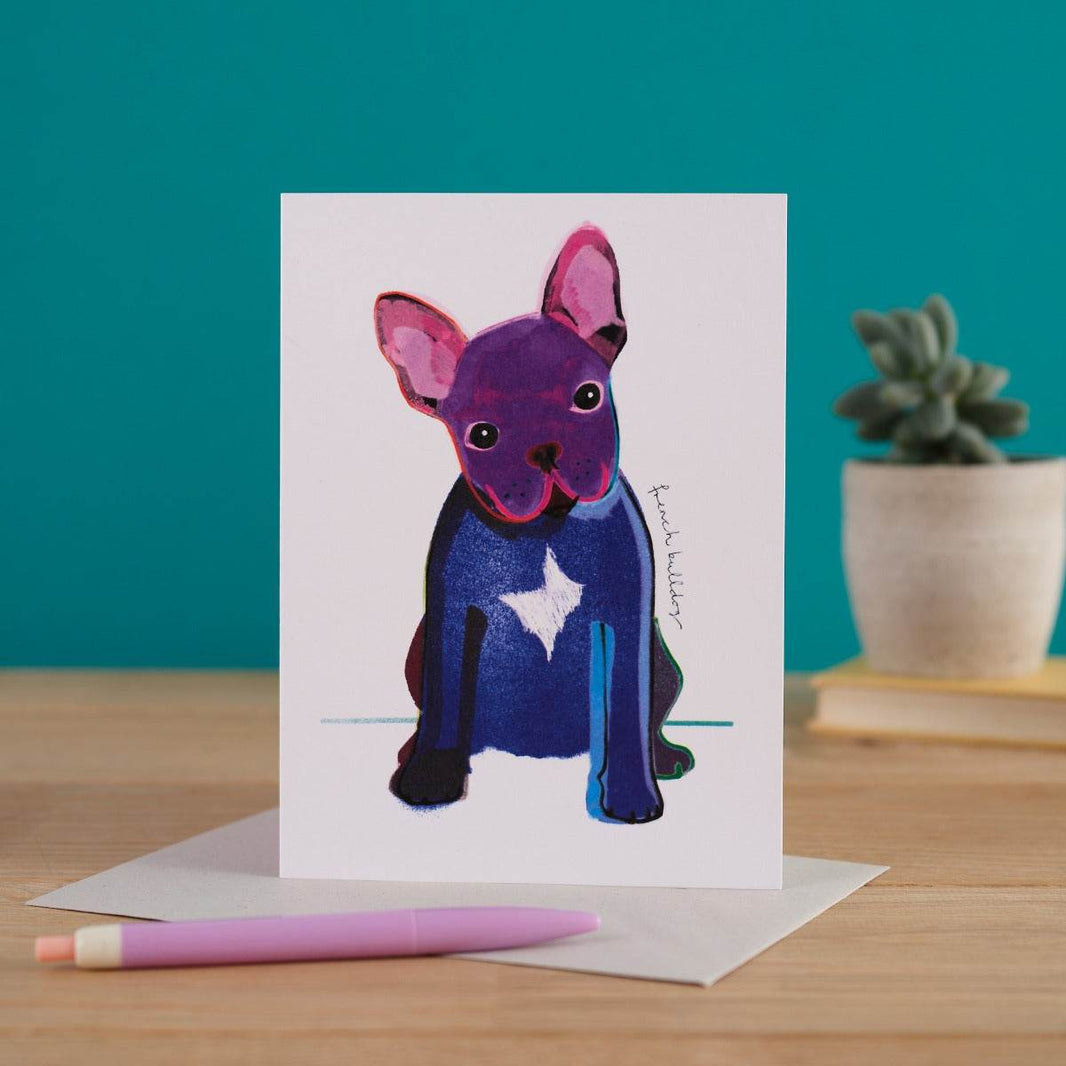French Bulldog Card - House of Cards