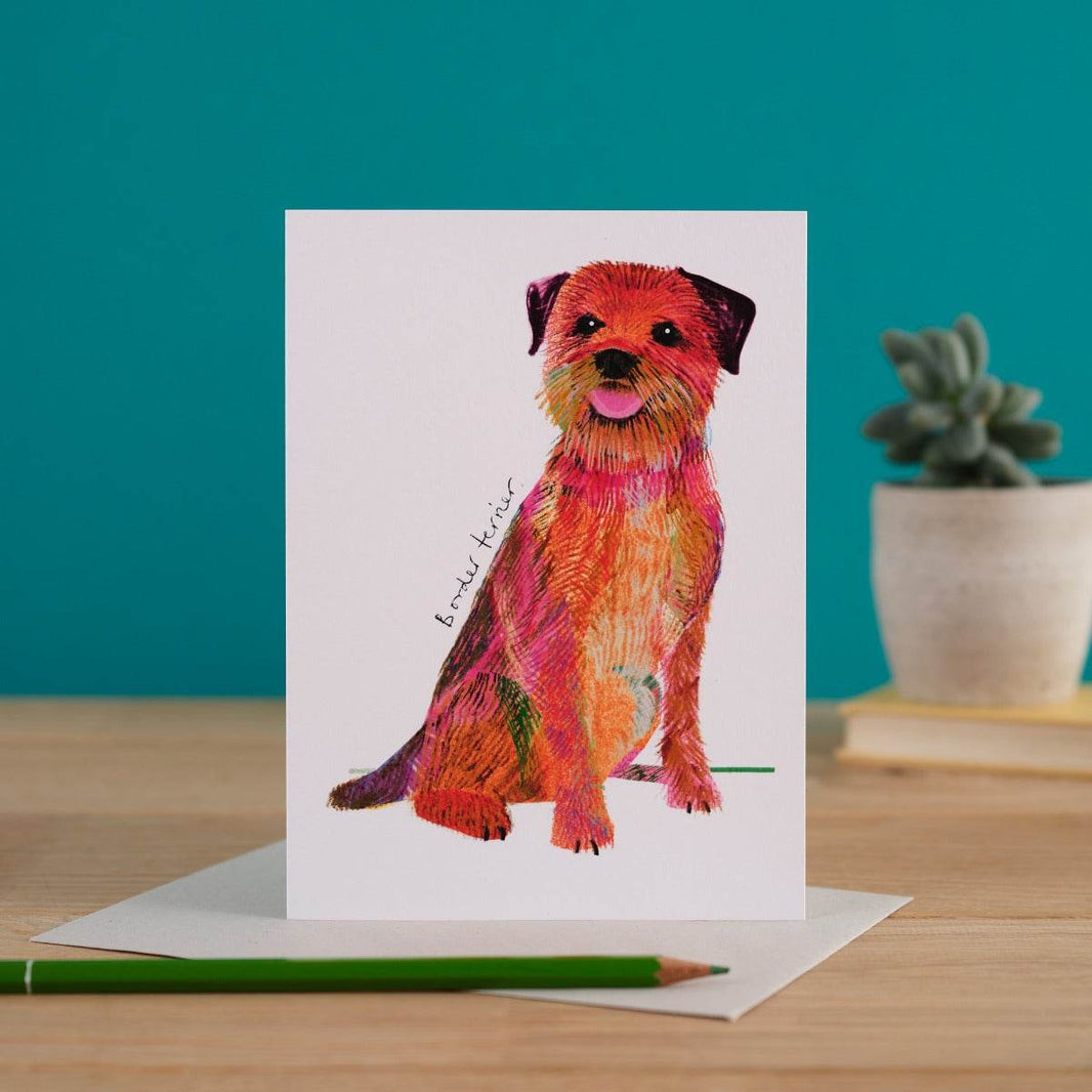 Border Terrier Card - House of Cards