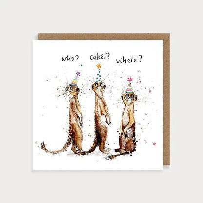 Three Meerkats Birthday Card - House of Cards