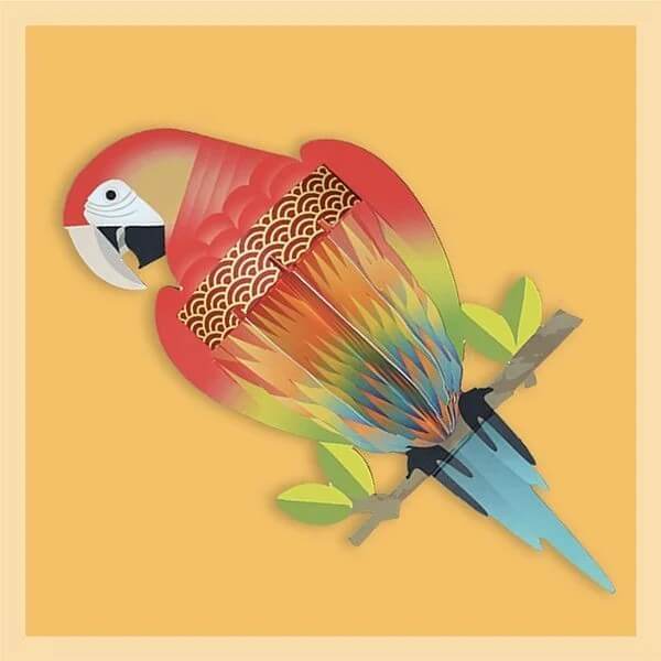 Parrot Scarlet Greeting Card - House of Cards
