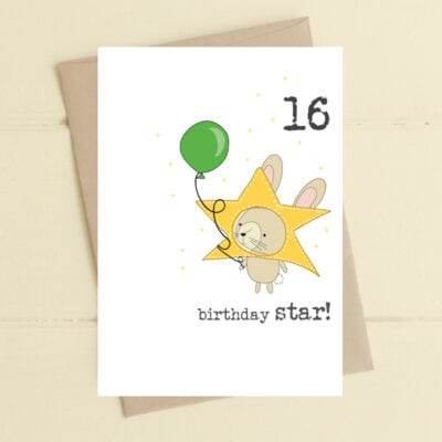 16th Star Birthday Card - House of Cards