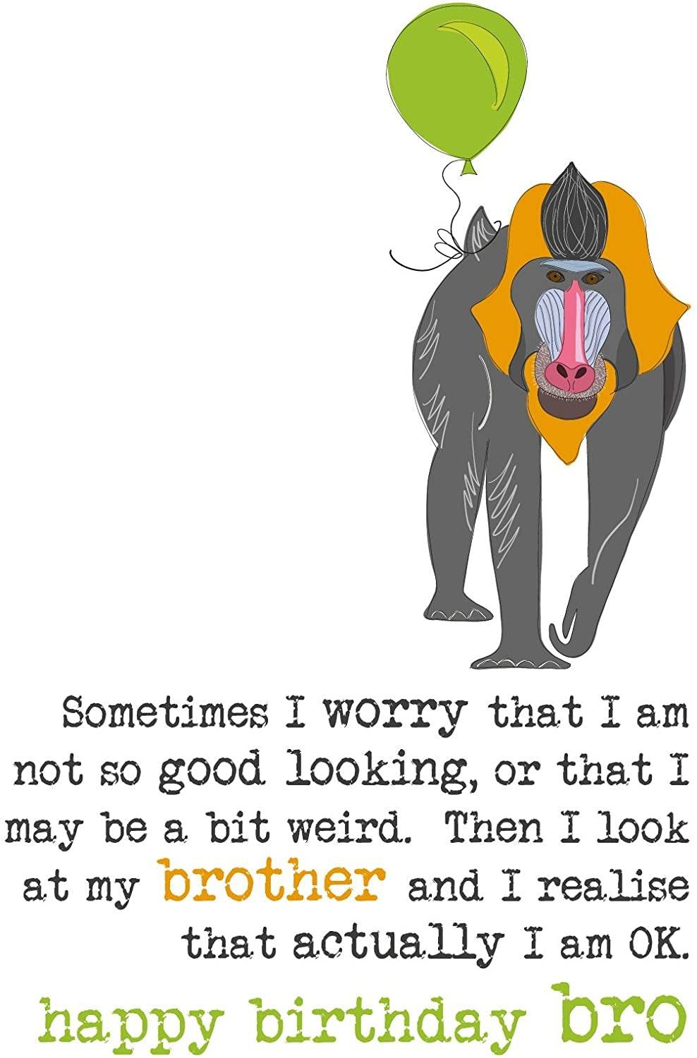 Baboon Brother Birthday Card - House of Cards