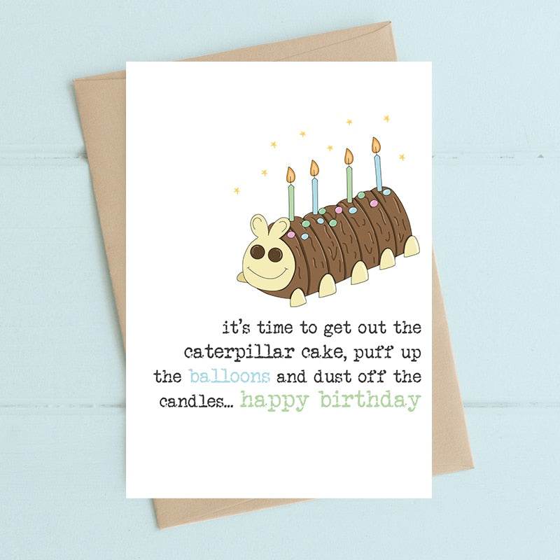 Caterpillar Cake Birthday Card - House of Cards