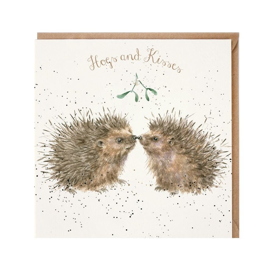Hogs and Kisses Christmas Card