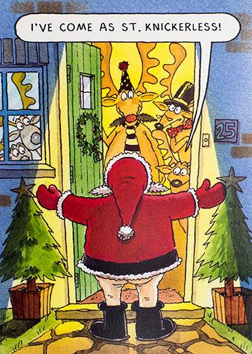 St Knickerless Christmas Card - House of Cards