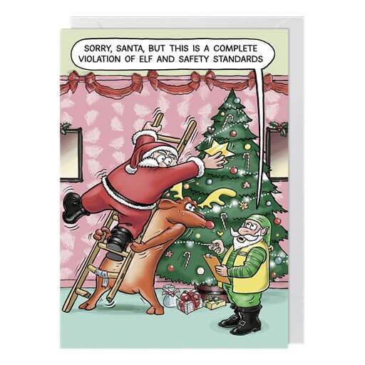 Elf and Safety Christmas Card - House of Cards