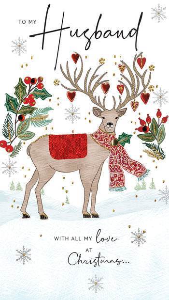 Husband Stag Christmas Card - House of Cards