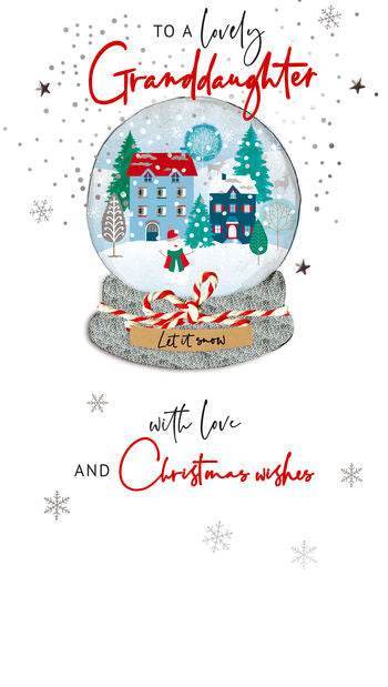 Granddaughter Snow Globe Christmas Card - House of Cards