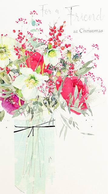 Friend Flower Vase Christmas Card - House of Cards