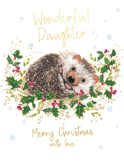Hedgehog Daughter Christmas Card