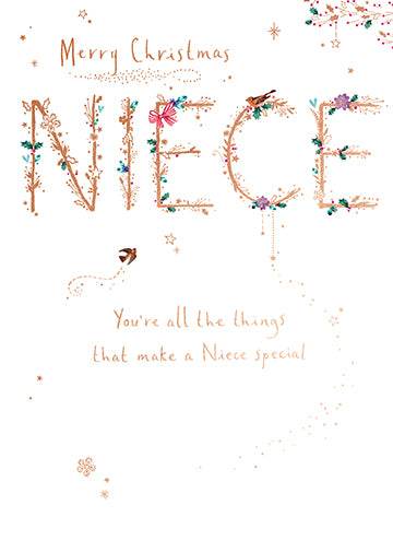 Niece Floral Christmas Card - House of Cards