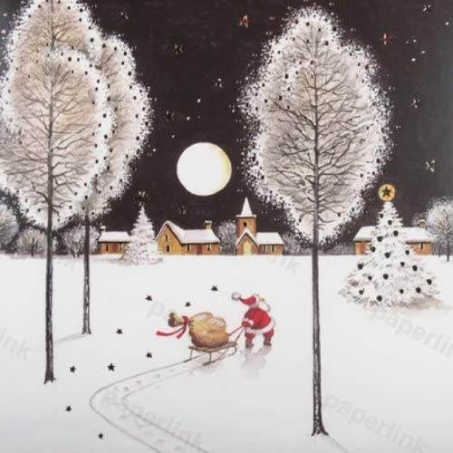 6 Santa Dragging his Sleigh Charity Christmas Cards - House of Cards