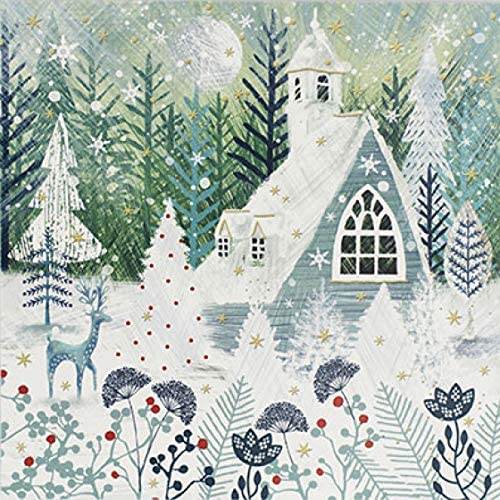 6 Snowy Church Charity Christmas Cards - House of Cards