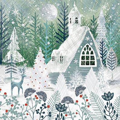 Snowy Church CP Christmas Cards - House of Cards