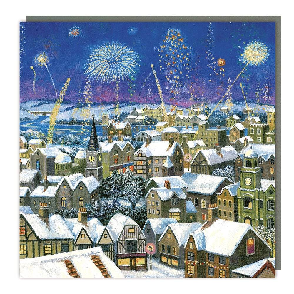 5 Fireworks Over Town Christmas Cards - House of Cards