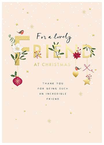 Lovely Friend Christmas Card - House of Cards