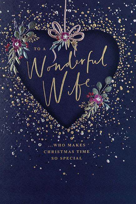 Wife Heart Christmas Card - House of Cards